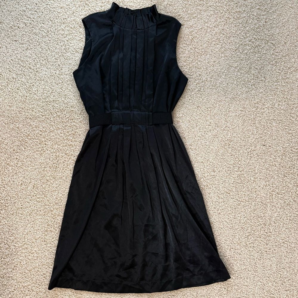 SIMPLY VERA VERA WANG Black Sleeveless Satin Feel Dress Size Small
